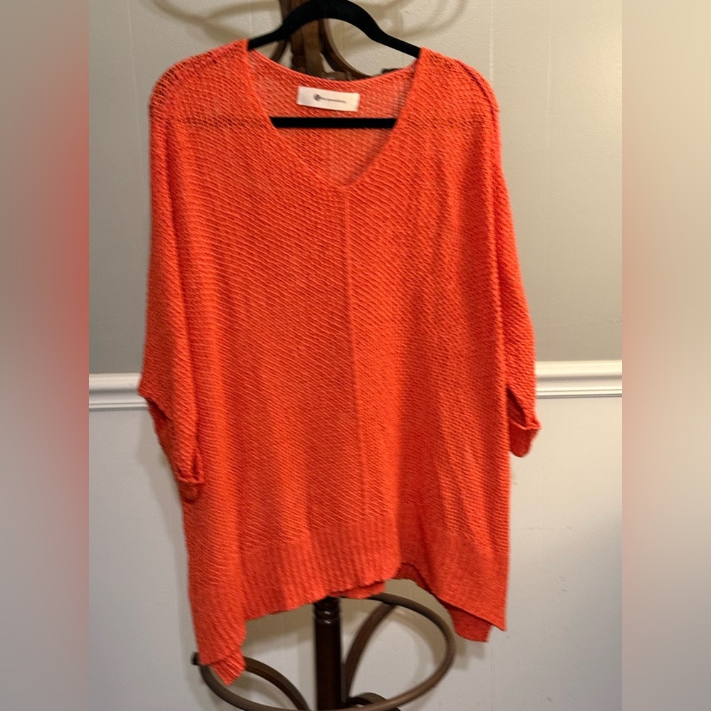 The Impeccable Pig Bold Orange Crochet Top